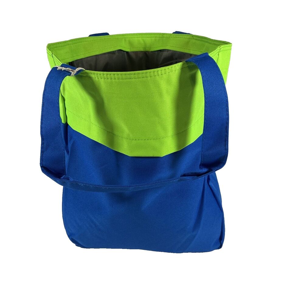Port Authority Green, Blue Colorblock Tote Bag Exterior Pocket Work Travel Bag